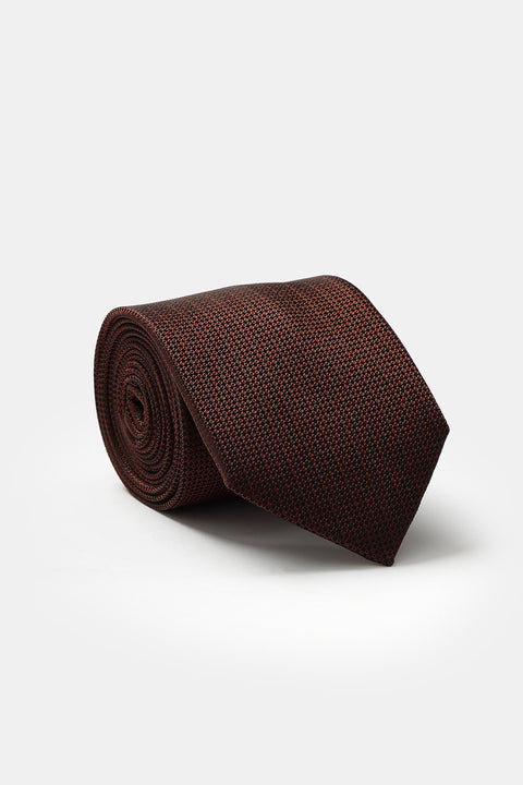 Jacquard Tie 7 cm Brown