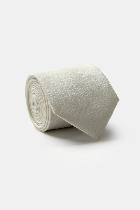 Jacquard Tie 7 cm Off White