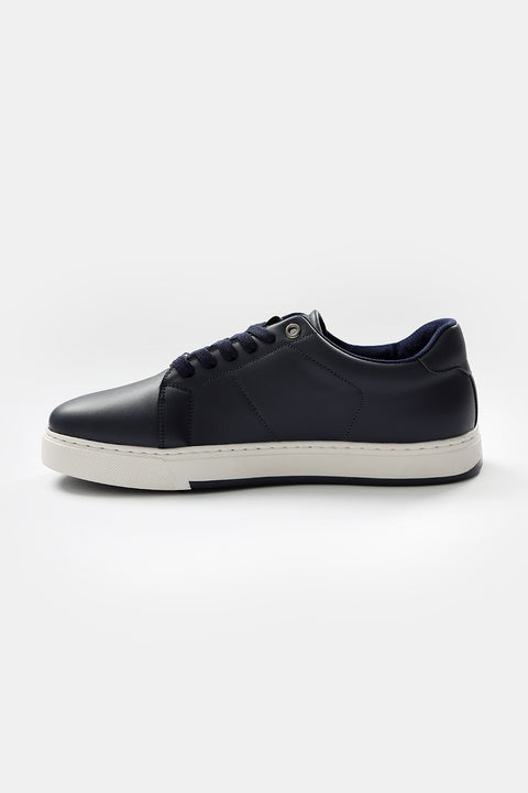 Casual Leather Shoes Dark Blue
