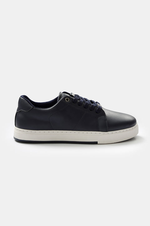 Casual Leather Shoes Dark Blue