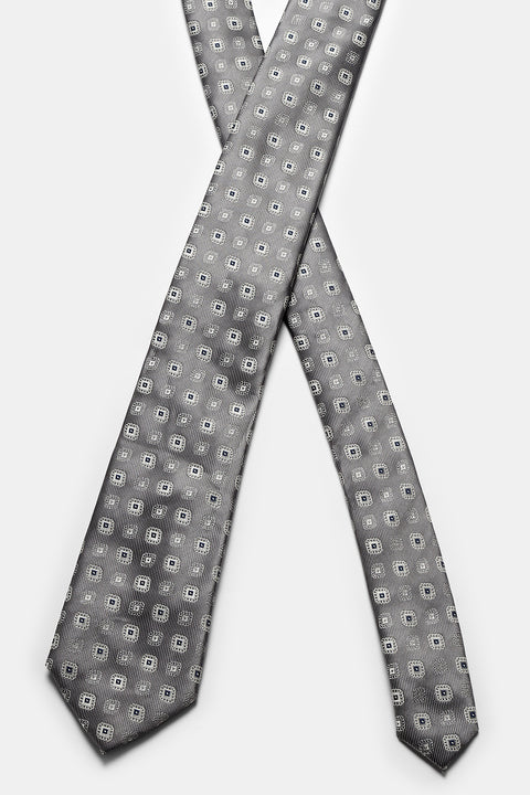 Jacquard Tie 7 cm Gray