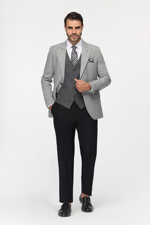 Slim Fit Suit Light Gray