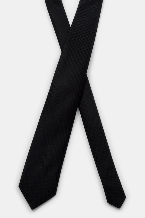 Jacquard Tie 7 cm Black