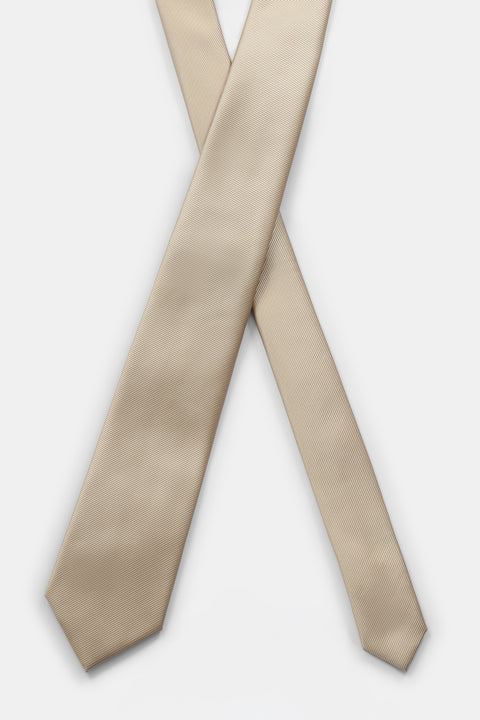 Jacquard Tie 7 cm Beige