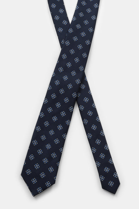 Jacquard Tie 7 cm Dark Blue