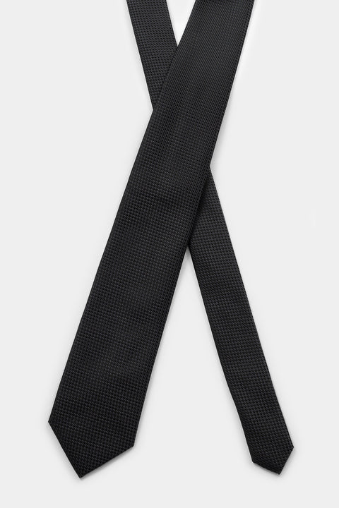 Jacquard Tie 7 cm Black