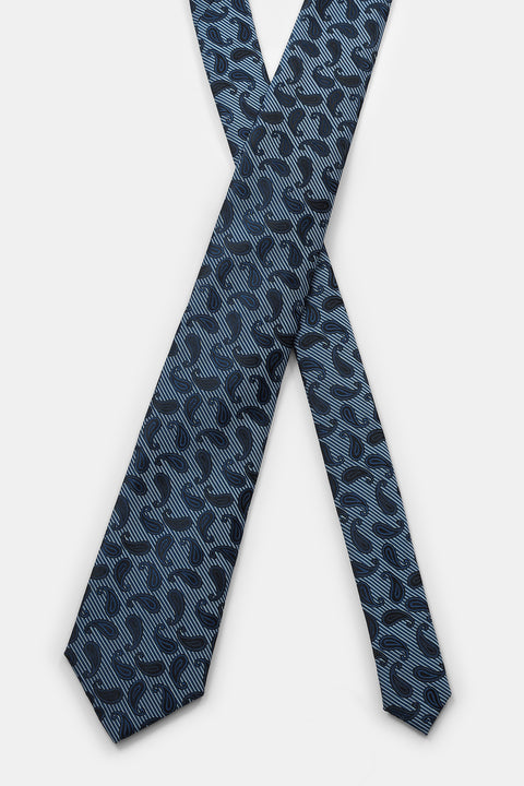 Jacquard Tie 7 cm Blue