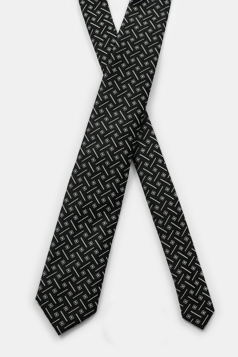 Jacquard Tie 7 cm Black