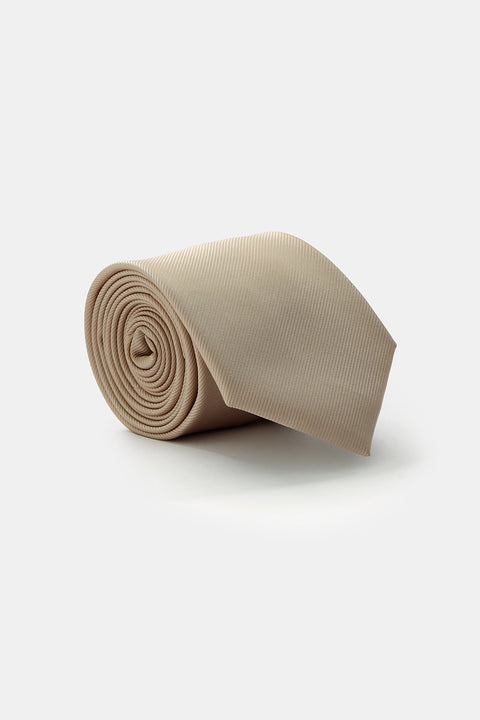 Jacquard Tie 7 cm Beige