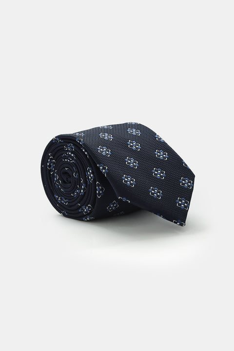 Jacquard Tie 7 cm Dark Blue