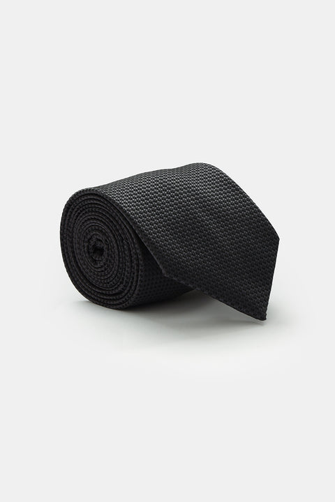 Jacquard Tie 7 cm Black