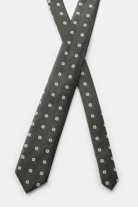 Jacquard Tie 7 cm Black