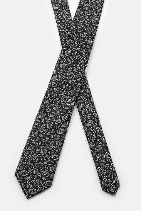 Jacquard Tie 7 cm Black