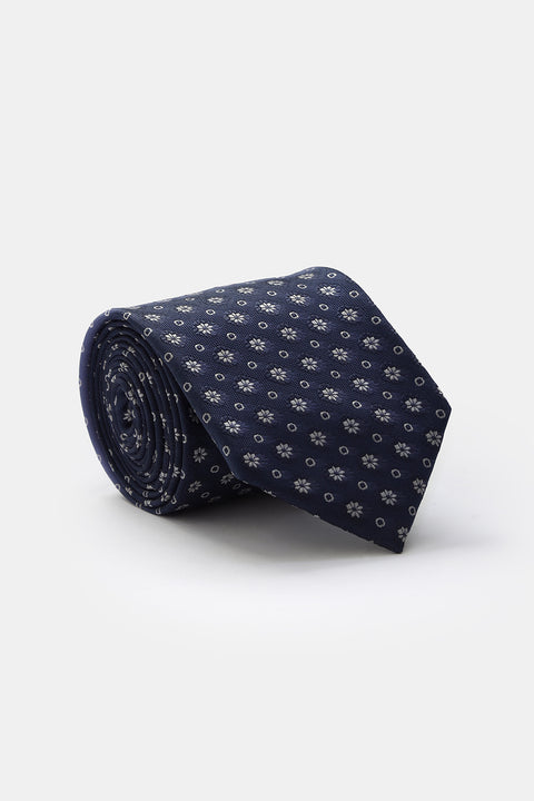 Jacquard Tie 7 cm Dark Blue