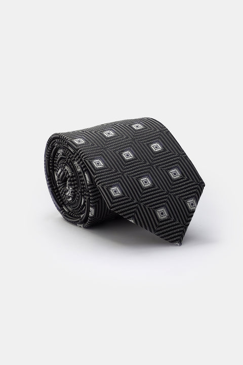 Jacquard Tie 7 cm Black