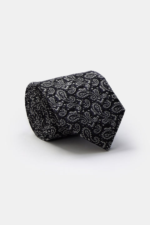 Jacquard Tie 7 cm Black