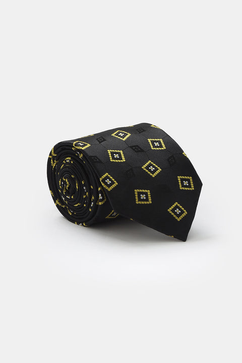 Jacquard Tie 7 cm Black