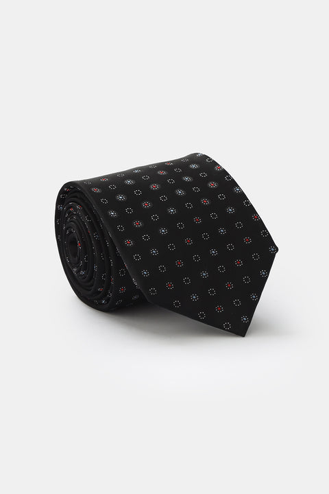 Jacquard Tie 7 cm Black