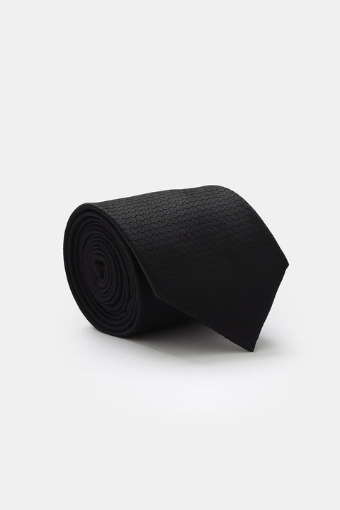 Jacquard Tie 7 cm Black