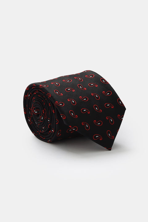 Jacquard Tie 7 cm Black