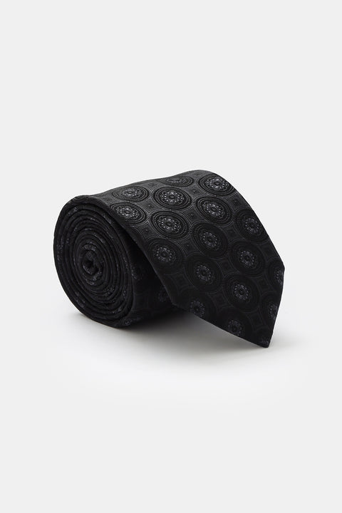 Jacquard Tie 7 cm Black
