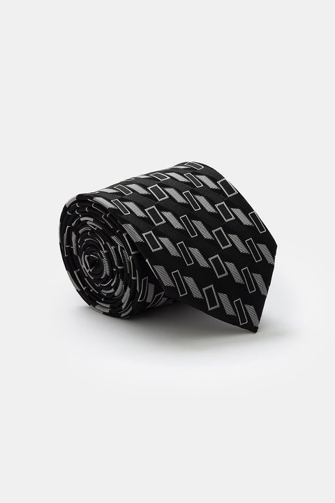 Jacquard Tie 7 cm Black