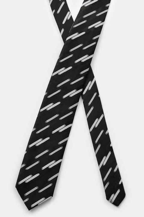 Jacquard Tie 7 cm Black