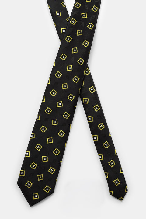 Jacquard Tie 7 cm Black