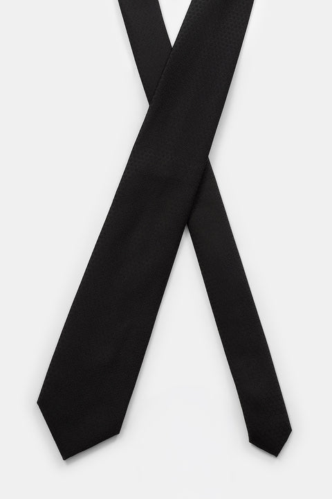 Jacquard Tie 7 cm Black