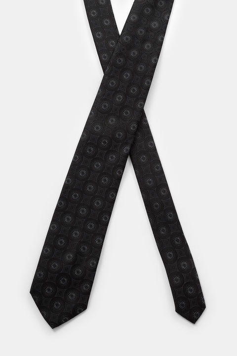 Jacquard Tie 7 cm Black