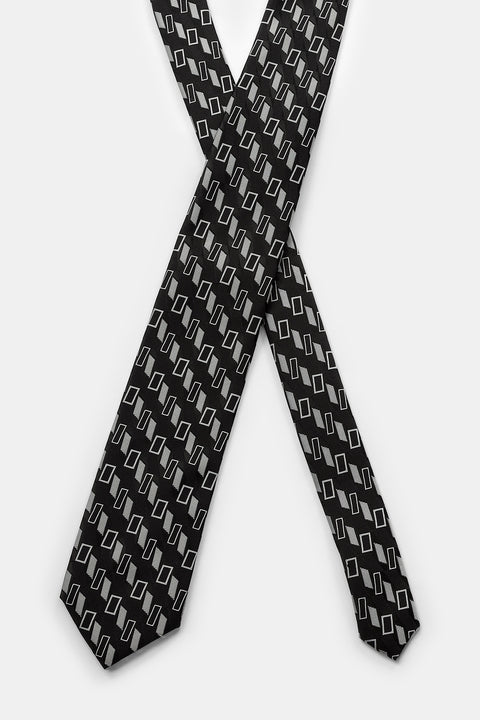 Jacquard Tie 7 cm Black