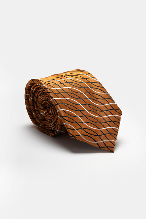 Jacquard Tie 7 cm Orange