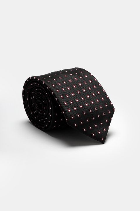 Jacquard Tie 7 cm Black