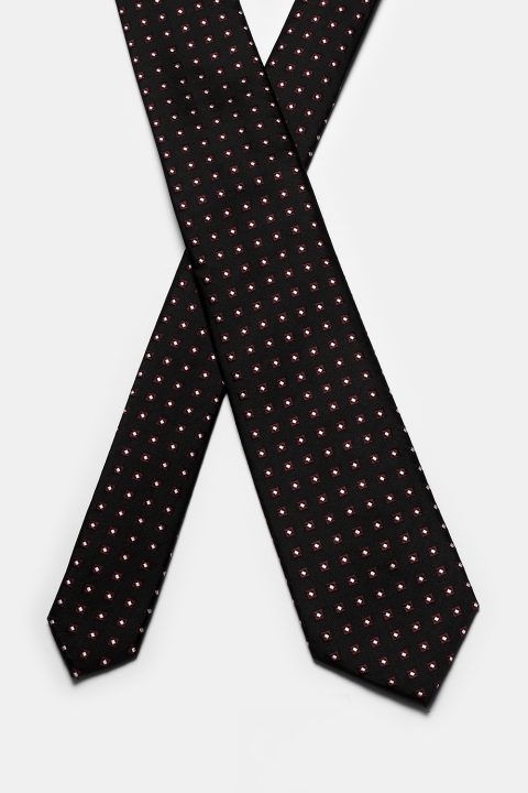 Jacquard Tie 7 cm Black