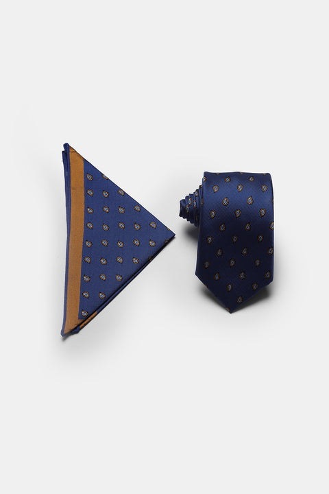 Jacquard Tie 6 cm Blue