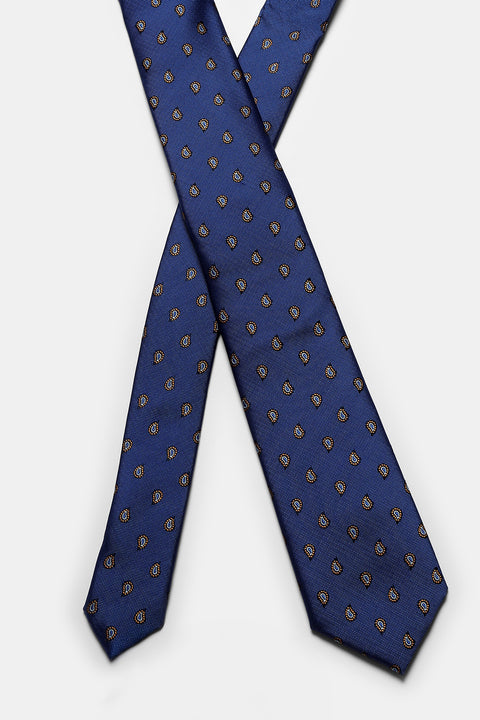 Jacquard Tie 6 cm Blue