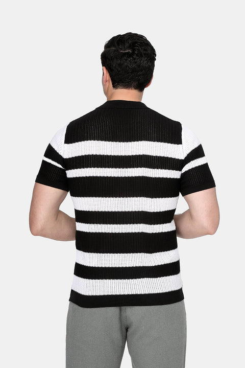 Polo Shirt Regular Fit Knitted Black