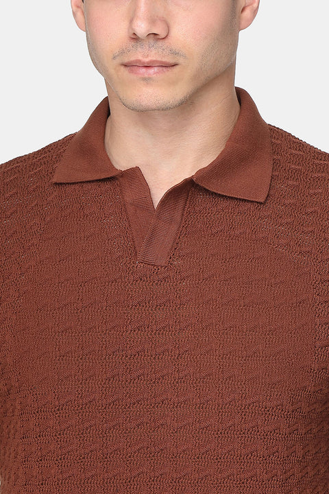 Polo Shirt Regular Fit Knitted Brown