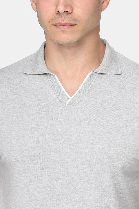 Polo Shirt Regular Fit Knitted Gray