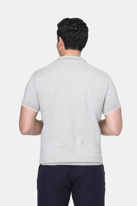 Polo Shirt Regular Fit Knitted Gray