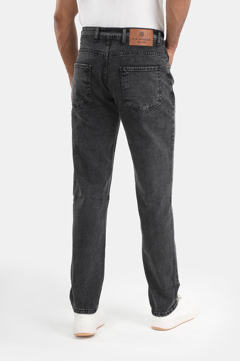 بنطلون جينز - ريجولار فيت - رمادي
