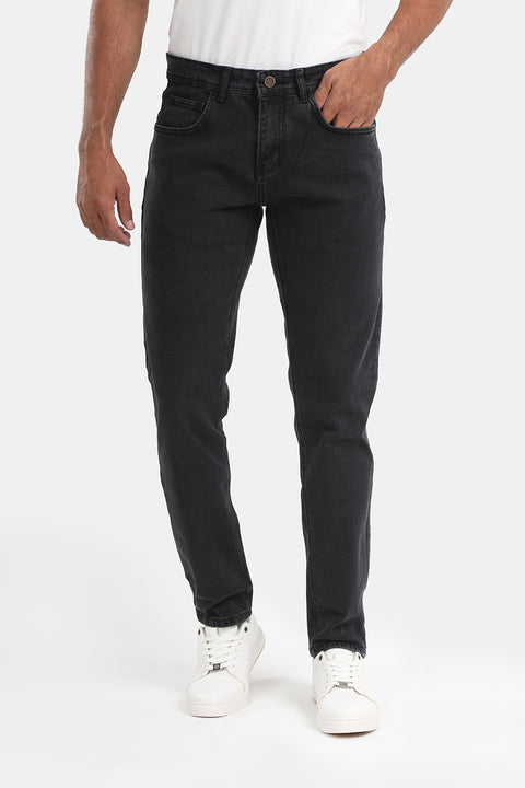Slim Straight Fit Trousers Jeans Gray