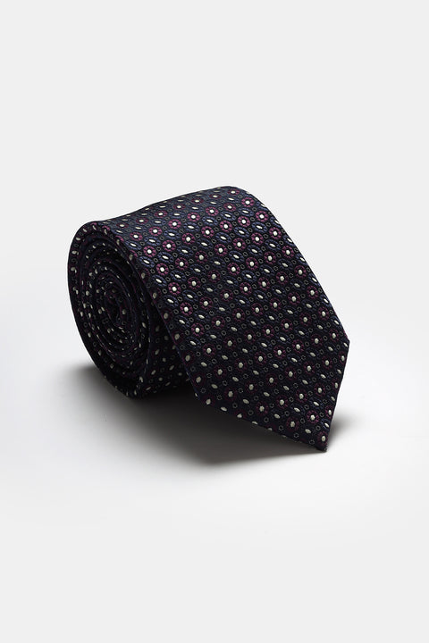 Jacquard Tie 7cm Dark Blue