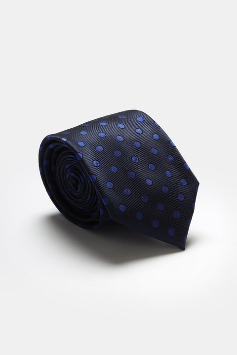 Jacquard Tie 7cm Dark Blue
