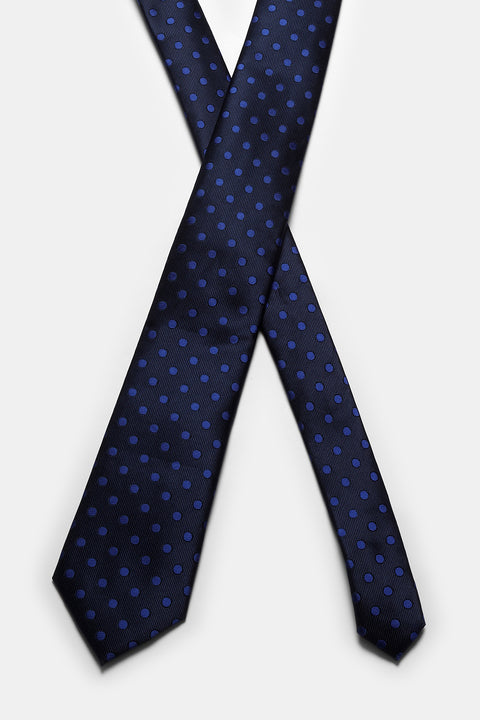 Jacquard Tie 7cm Dark Blue