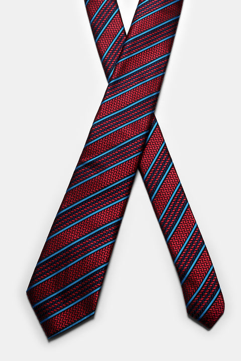 Stripe Tie 7cm Red