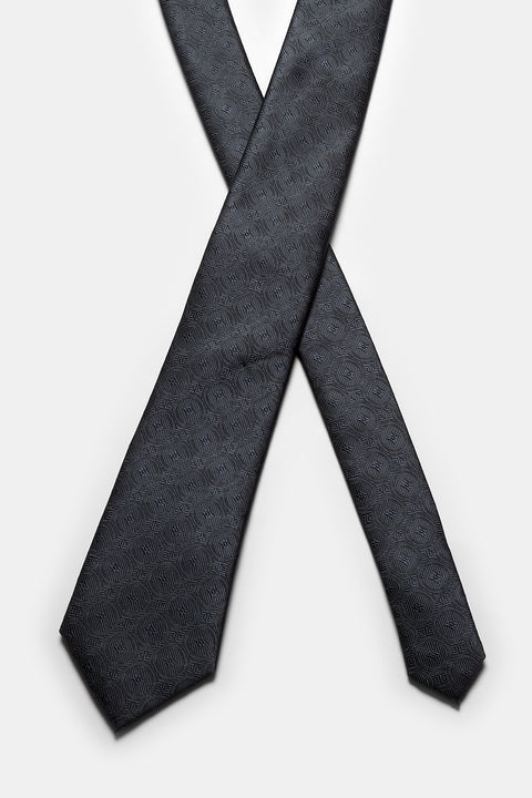 Jacquard Tie 7cm Black