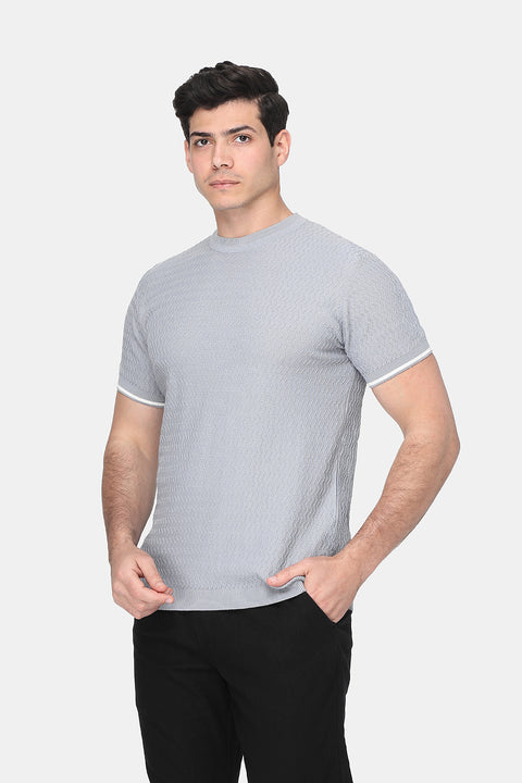 Regular Fit T-Shirt Knitted Gray