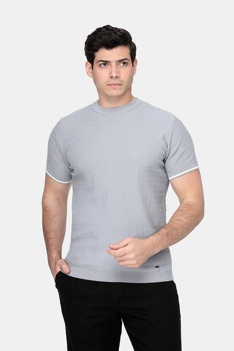 Regular Fit T-Shirt Knitted Gray