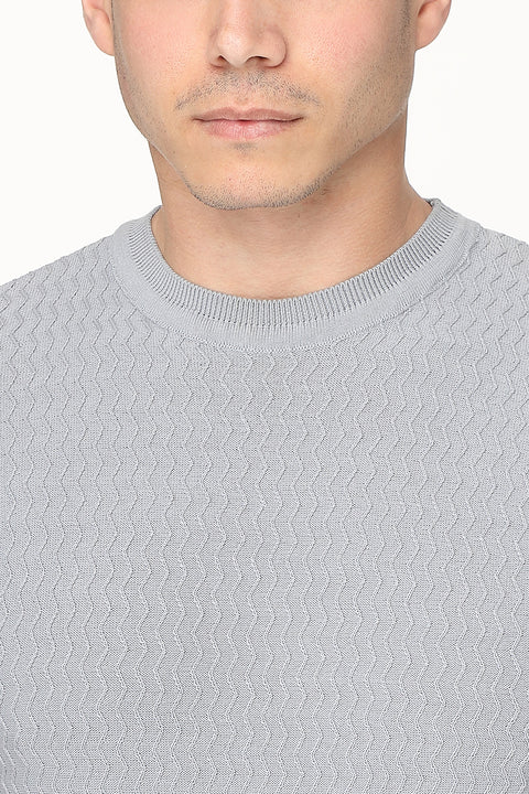 Regular Fit T-Shirt Knitted Gray